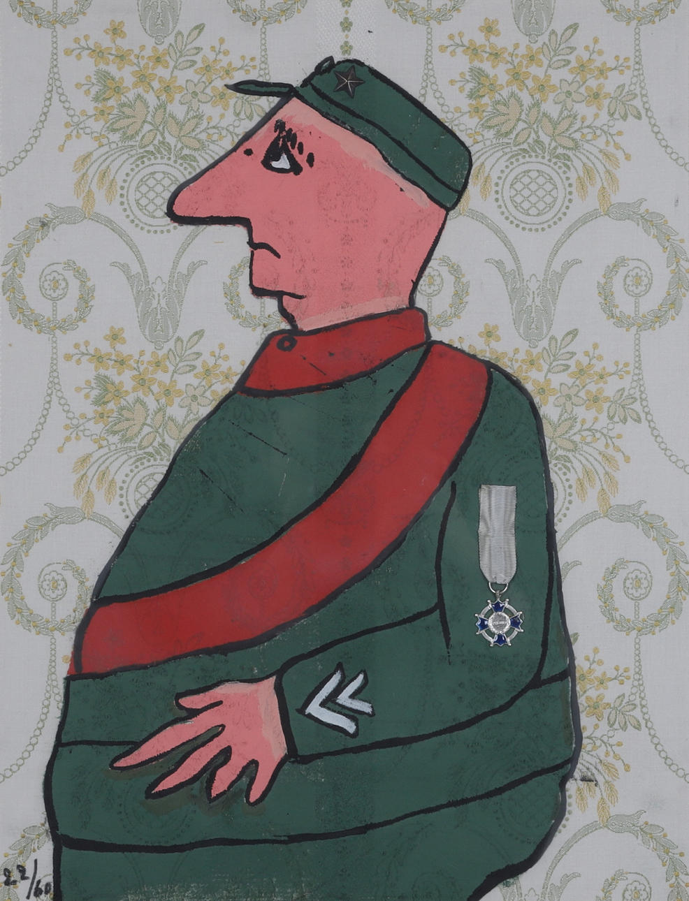 ENRICO BAJ. litografi/mixed media, usigneret og nummereret 22/60.