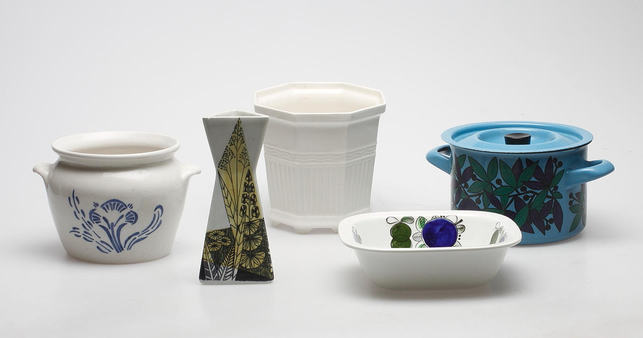 KERAMIK och METALL, 5 delar, Finel, Rörstrand.