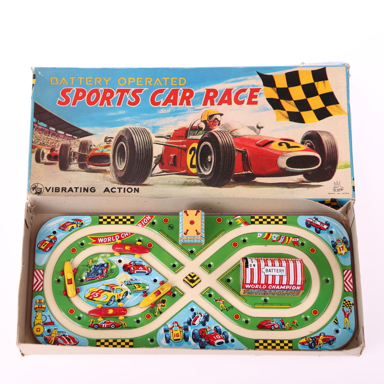 BILBANA, plåt, Vibrating action, "Sports car race", Japan, tidigt 1970-tal.