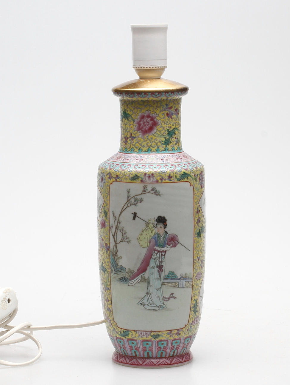 LAMPFOT, porslin, Kina, 1900-tal.