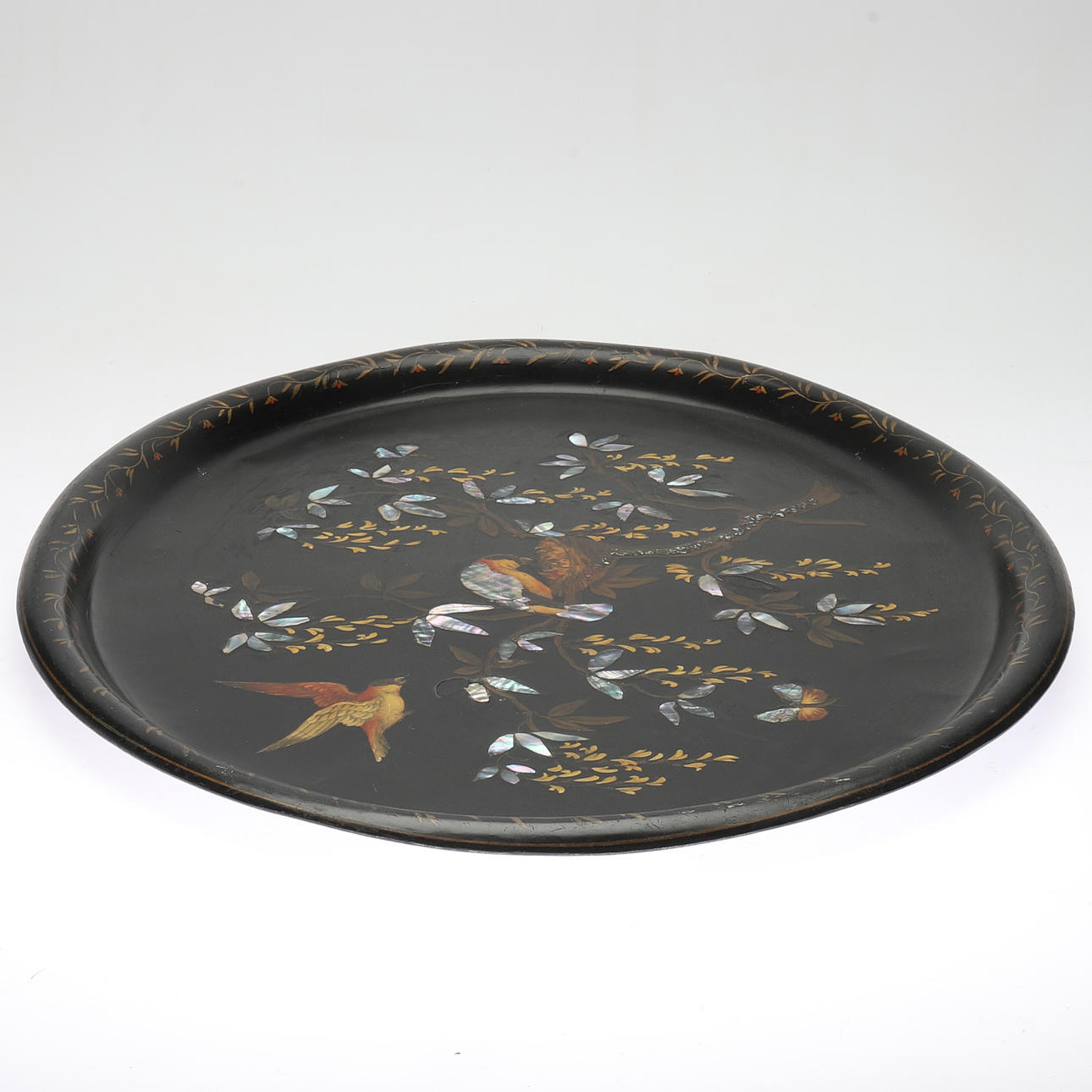 SERVING TRAY, metal, late 19th century.