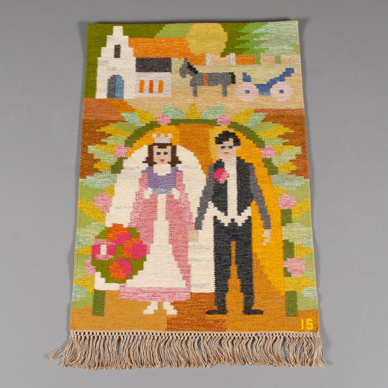 INGEGERD SILOW. Vävnad. Röllakan. "Bröllop".