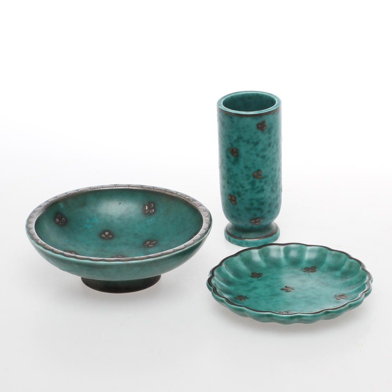 KERAMIK, 3 delar, Argenta, Wilhelm Kåge, Gustavsberg.