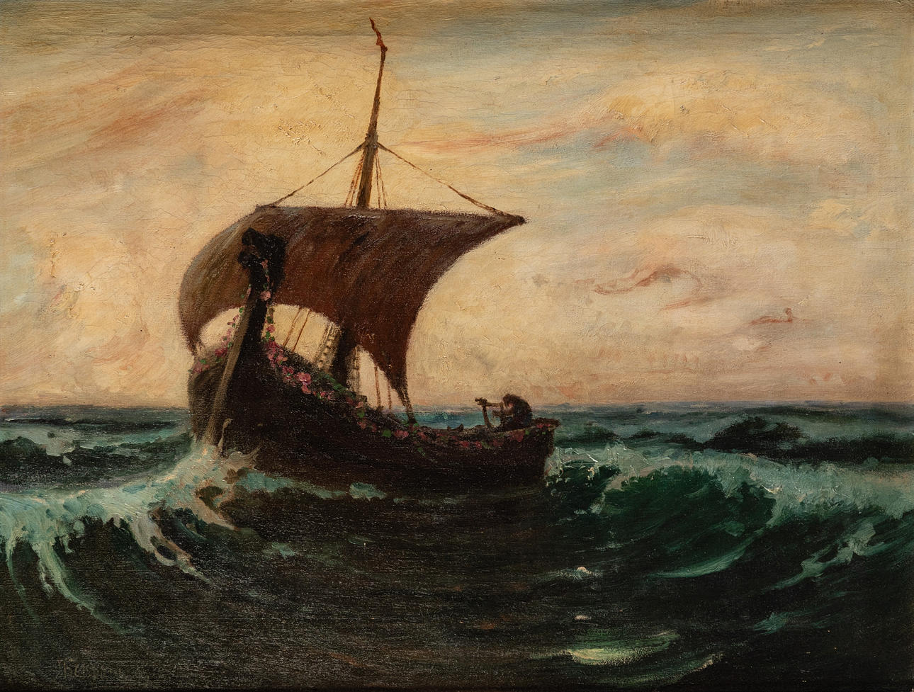 HERMANN HENDRICH (1856-1931). Tristans Meeresfahrt.