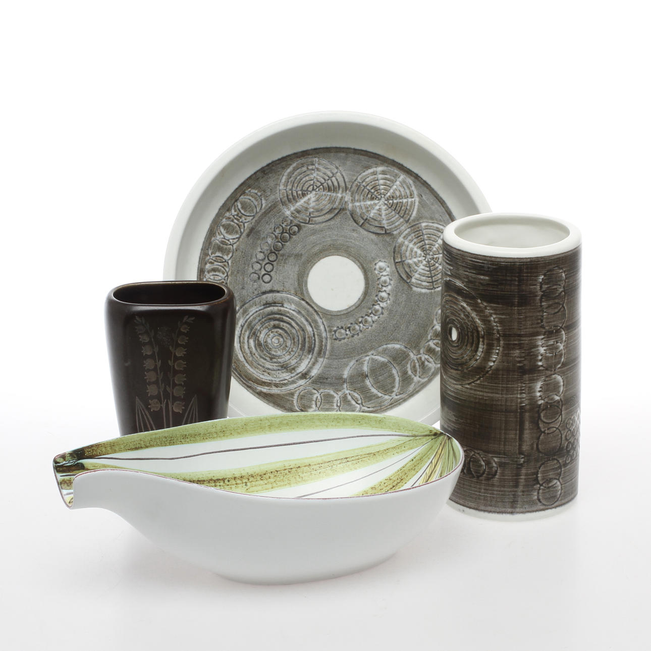 PARTI KERAMIK, 4 delar, bl a Stig Lindberg och Olle Alberius.