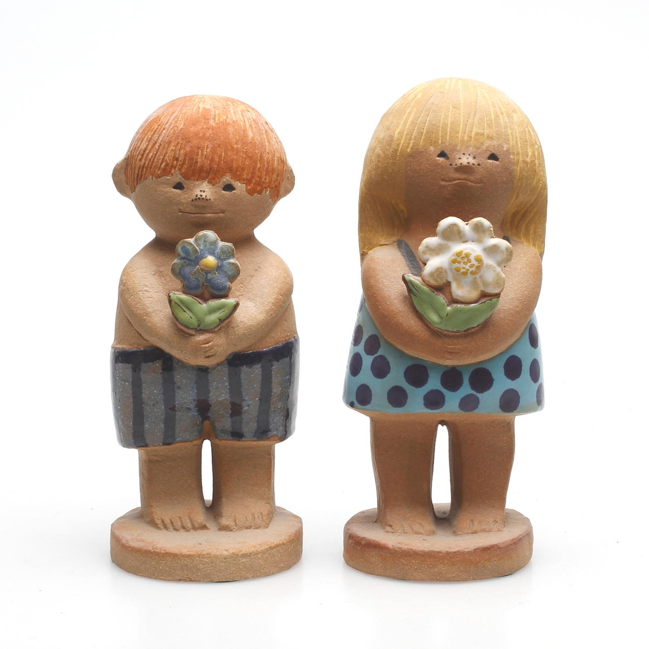 FIGURINER, 2 st, "Adam och Eva 2", Lisa Larsson, Gustavsberg, stämpelsignerade.