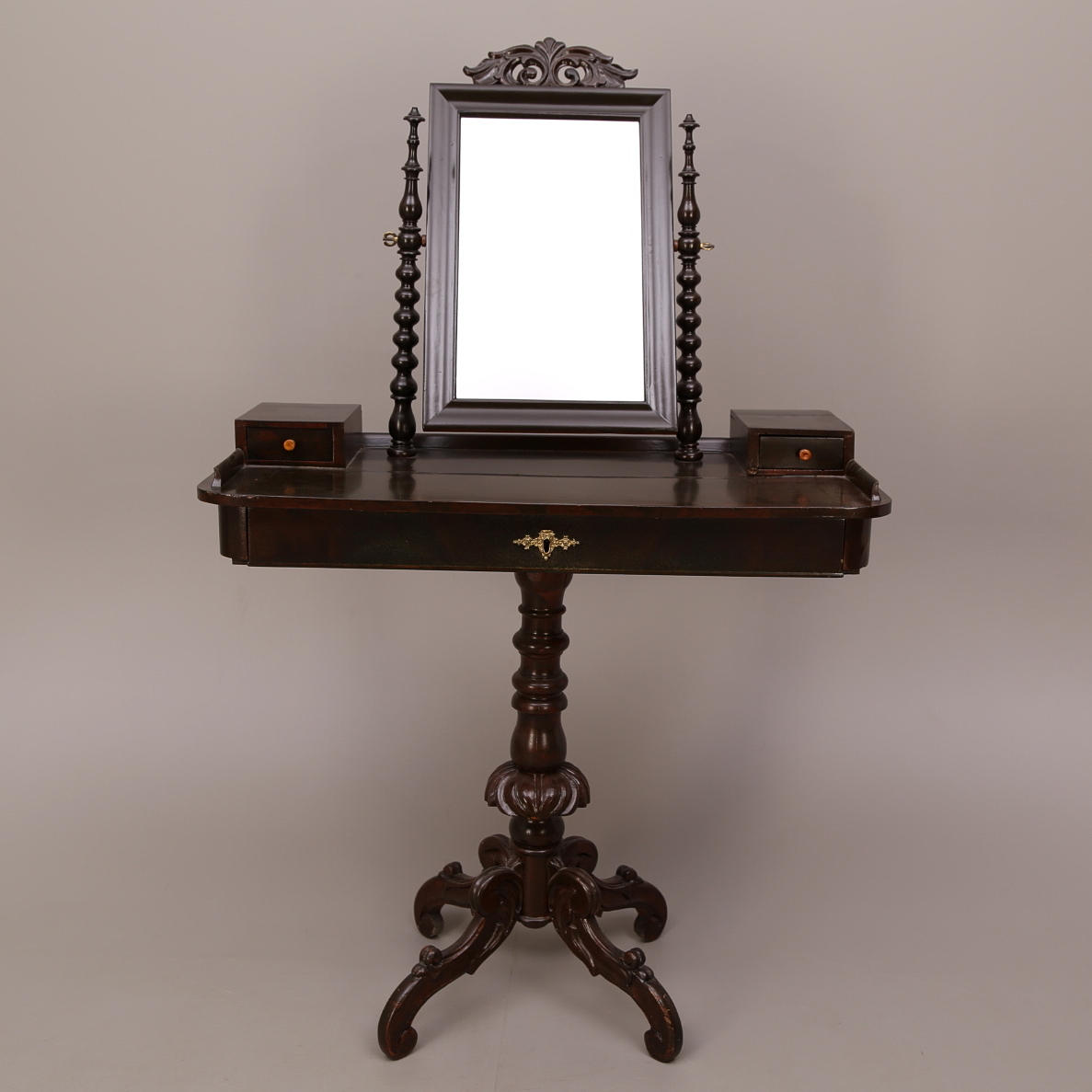 SMINKBORD, pelarbord med fyra ben, 1920/30-tal, 3 lådor.