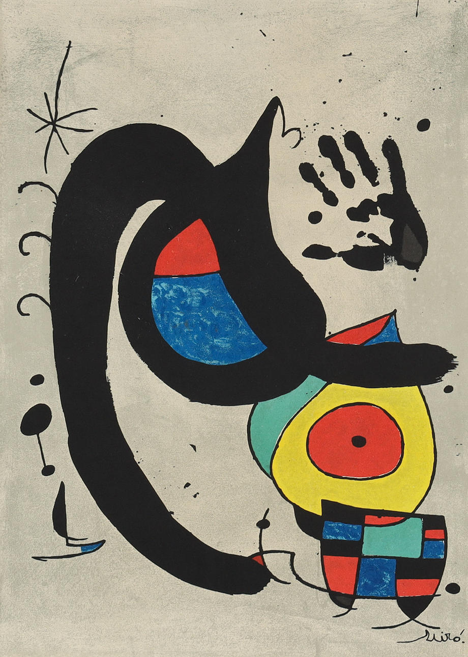 JOAN MIRÓ. JÄLKEEN. sommittelu, litografia.