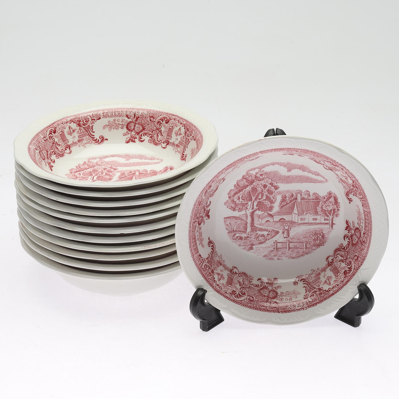 BÄRTALLRIKAR, 12 stycken, Keramik, "Säter", Rörstrand.