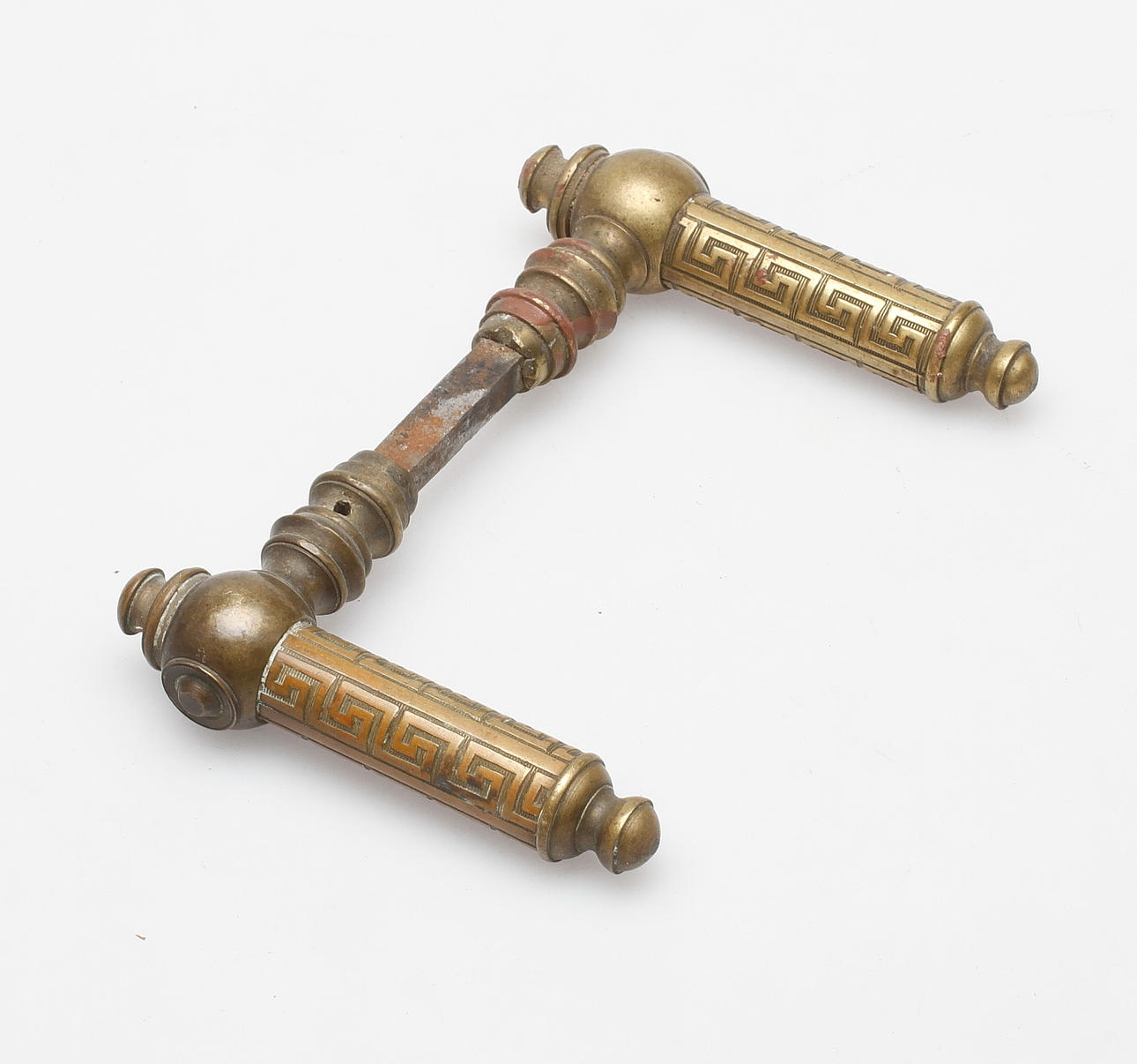 DÖRRHANDTAG, mässing, omkring 1900.