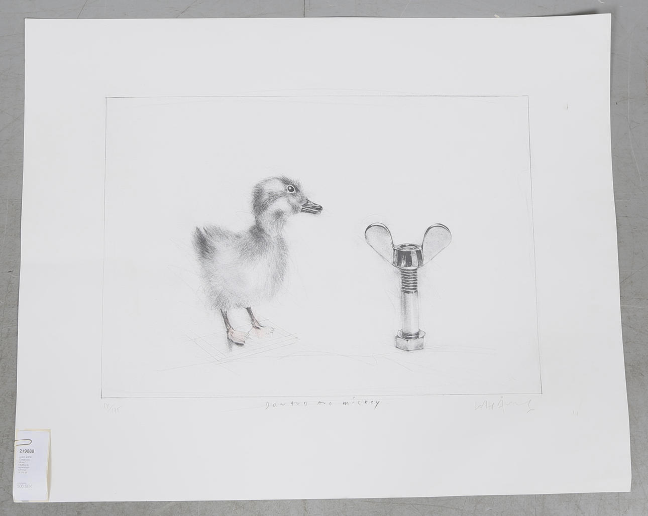 LASSE ÅBERG. "Donald and Mickey". Färglitografi, signerad och numrerad 14/175.