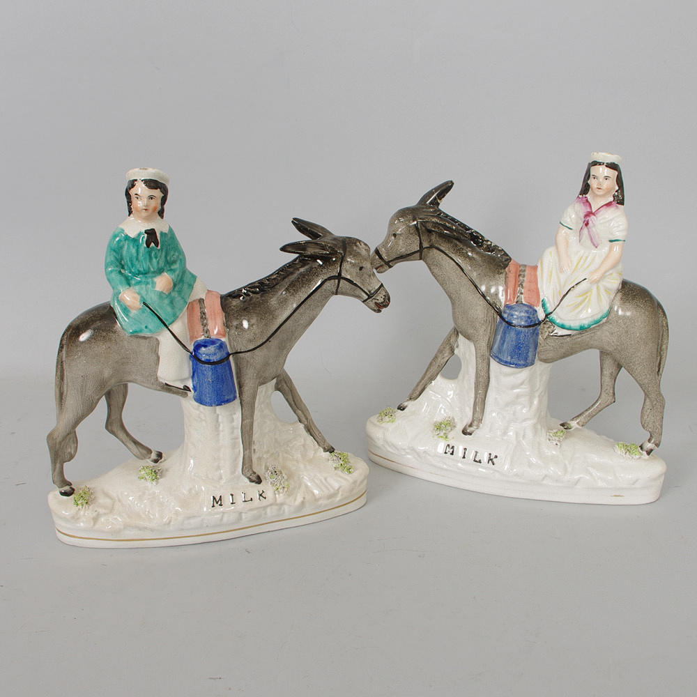 FIGURINER, 2 stycken, porslin, Staffordshire, 1800/1900-tal.