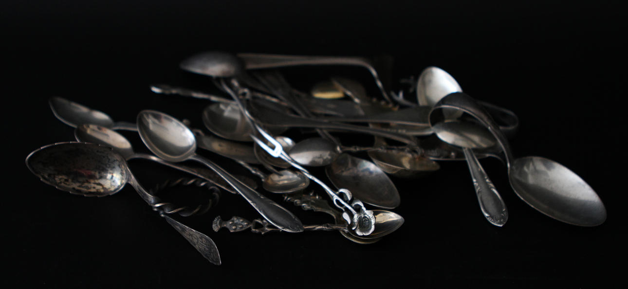 SILVER, 26 delar, bl a kaffeskedar, ca 270 gram.