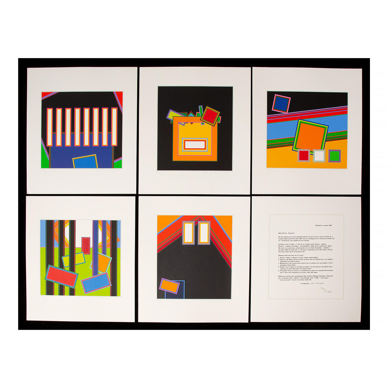 PETER FREUDENTHAL. 5 serigrafías en carpeta, 3 FIN DE SEMANA + 2.