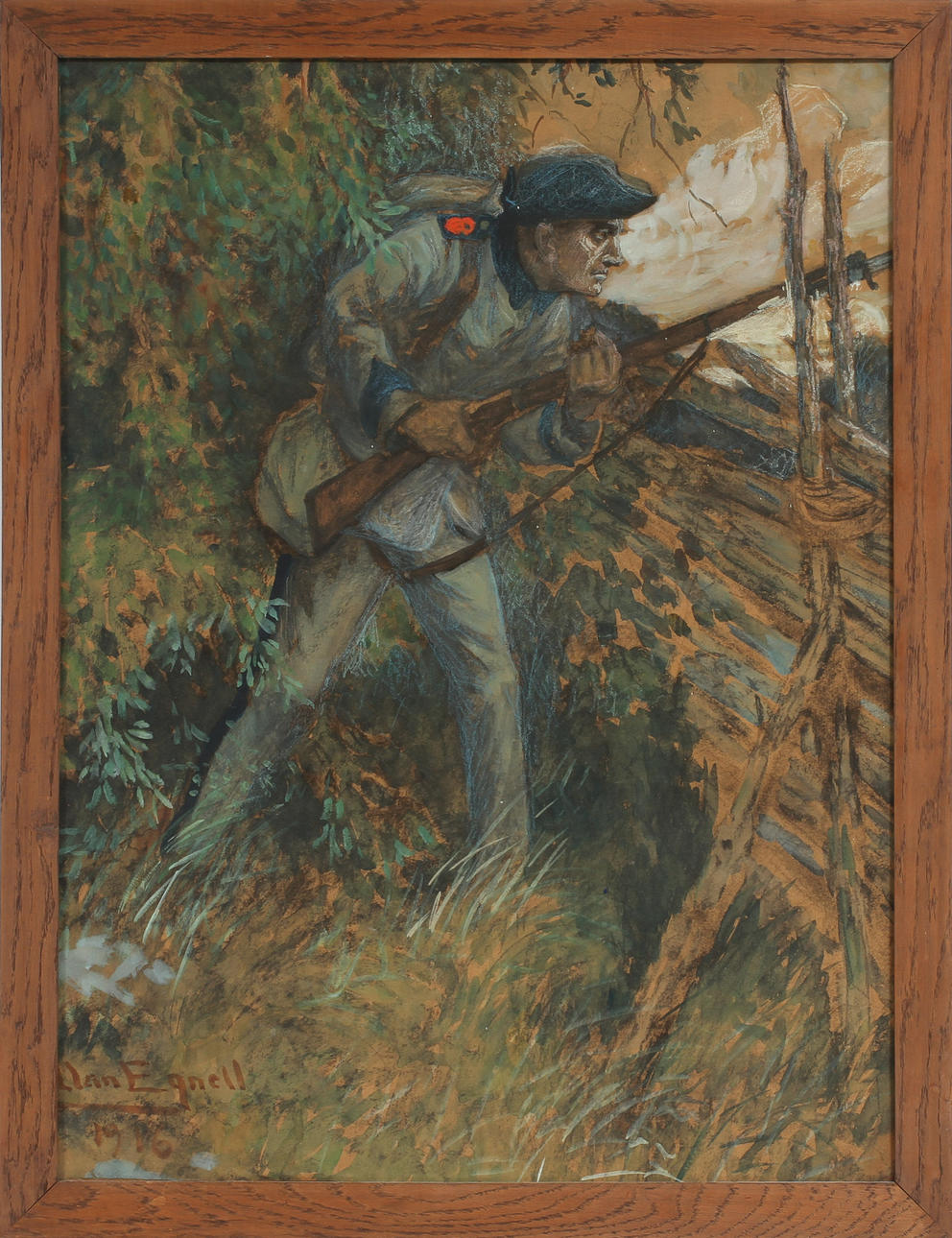 ALLAN EGNELL. MILITÄRPORTRÄTT, akvarell samt krita, signerad och daterad 1916.