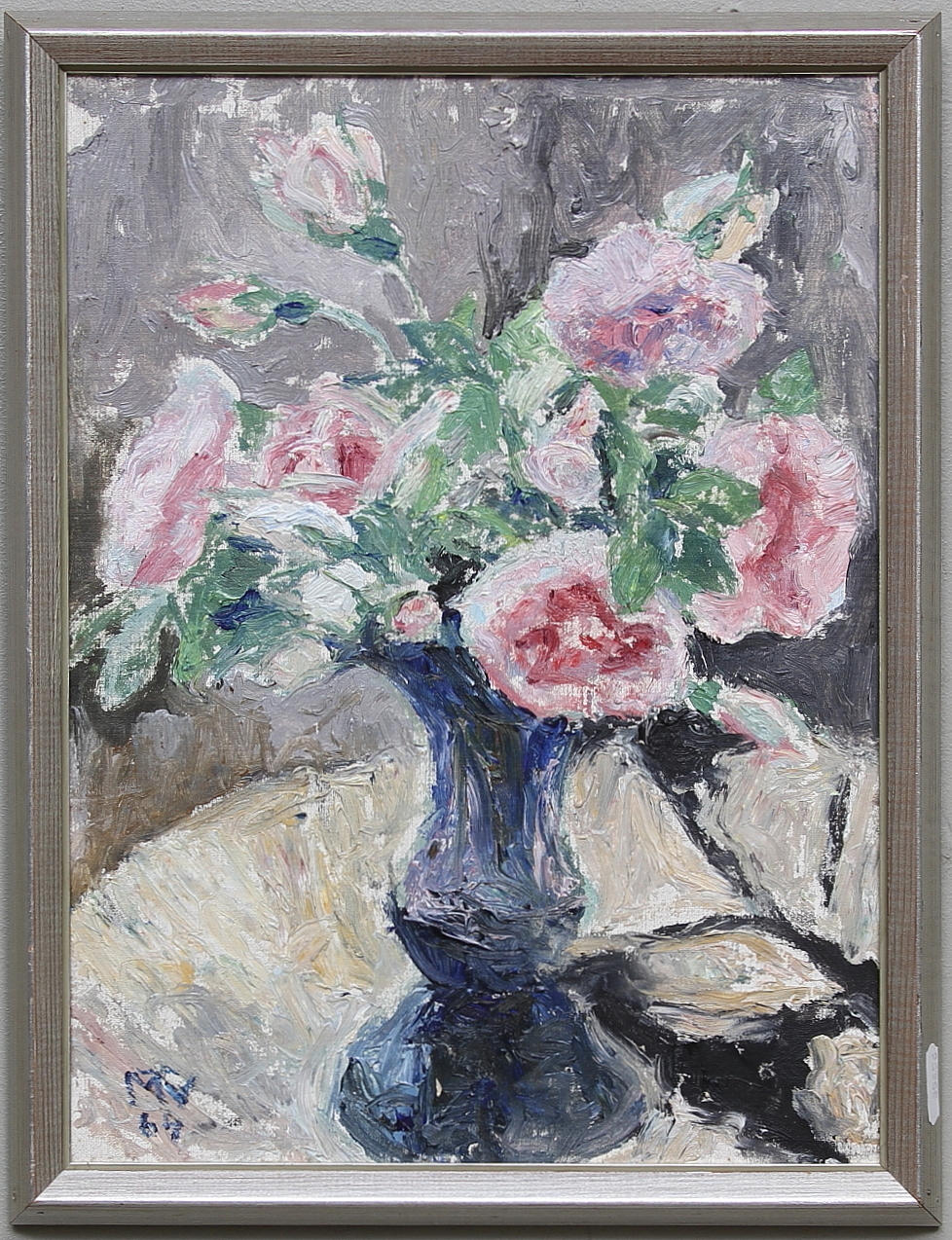 MARY-ANN VERDE. Olja på pannå, signerad.