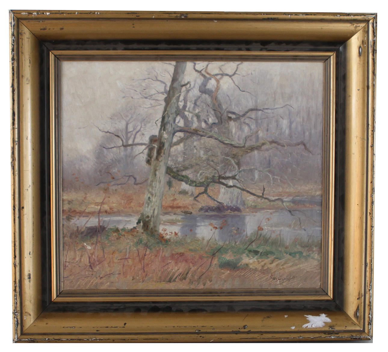 WILHELM VON GEGERFELT. Olja på duk, "träd vid skogstjärn", signerad.