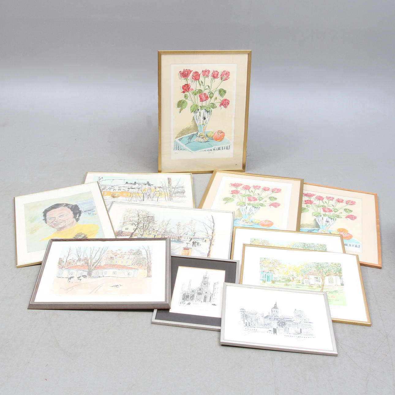 MASSA LIND. 11 st, Litografier samt grafiska blad.