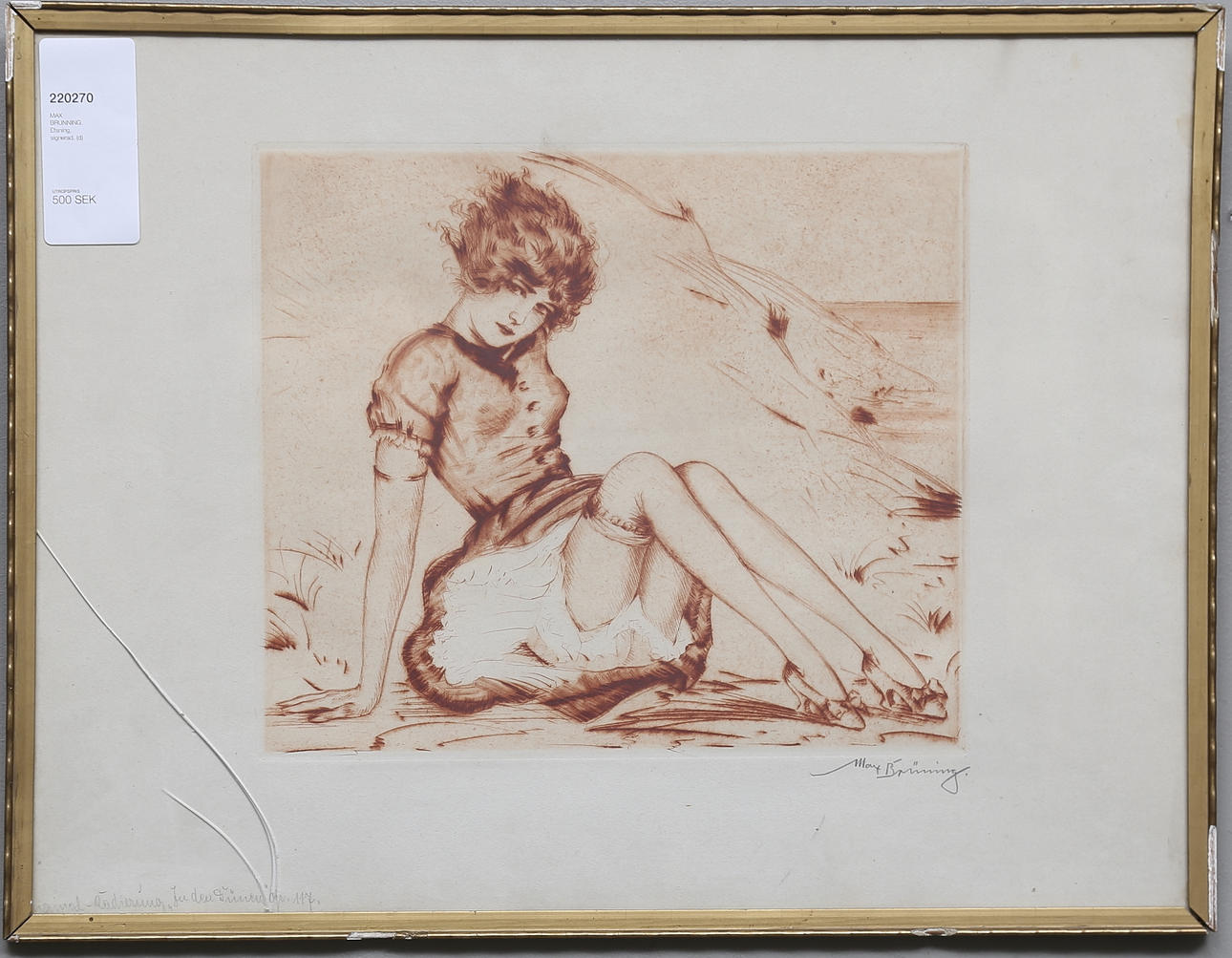 MAX BRUNNING. Etsning, signerad.