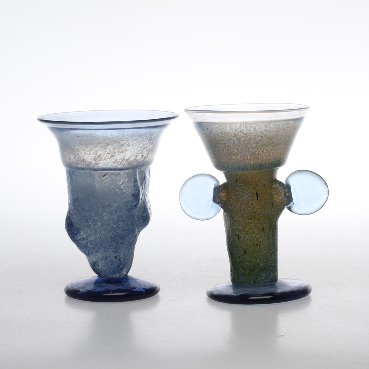 VASER, 2 st, glas, Bertil Vallien, Åfors samt Boda.