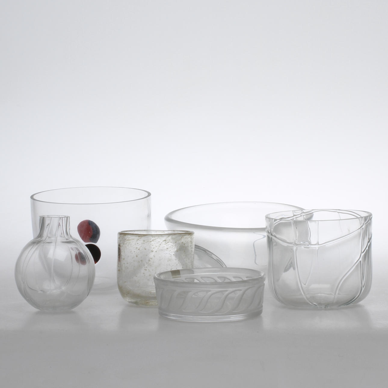 PARTI GLAS, 6 delar, Bertil Vallien, Åfors, 1900-tal.