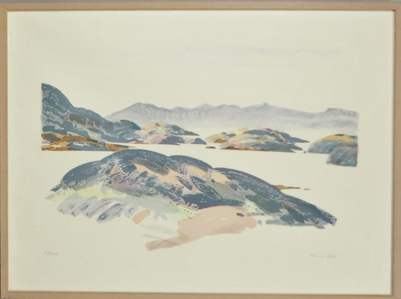 ARNE GADD. color lithograph, signed, West Coast motif, numbered 15/260.