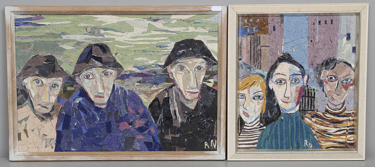 OIDENTIFIERAD KONSTNÄR. Textilier, signerad Rut Nilson och RN.