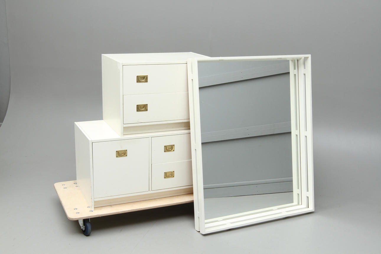 BYRÅAR, 2 st, Tingströms, samt SPEGEL, 1970-TAL.