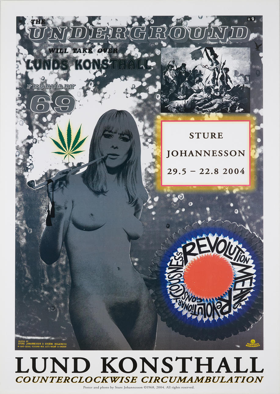 STURE JOHANNESSON. "Counterclockwise Circumambulation", utställningsaffisch, Underground Lunds Konsthall, 2004.