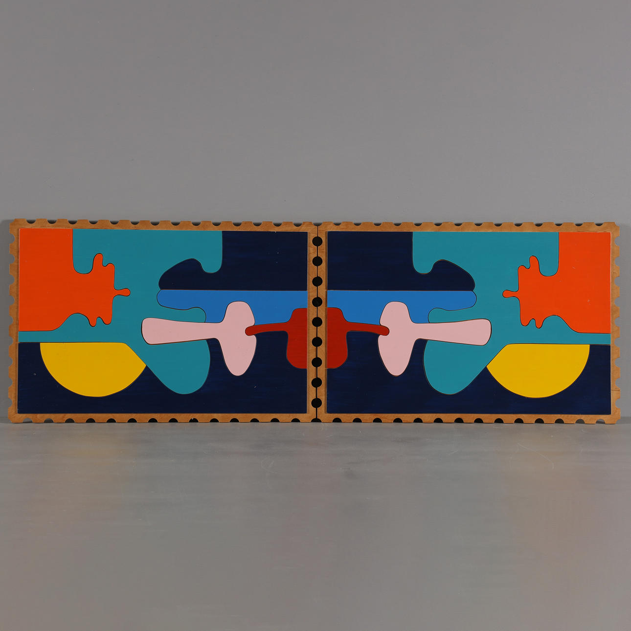 Unknown artist, "Erotic landscape", 2 pieces.