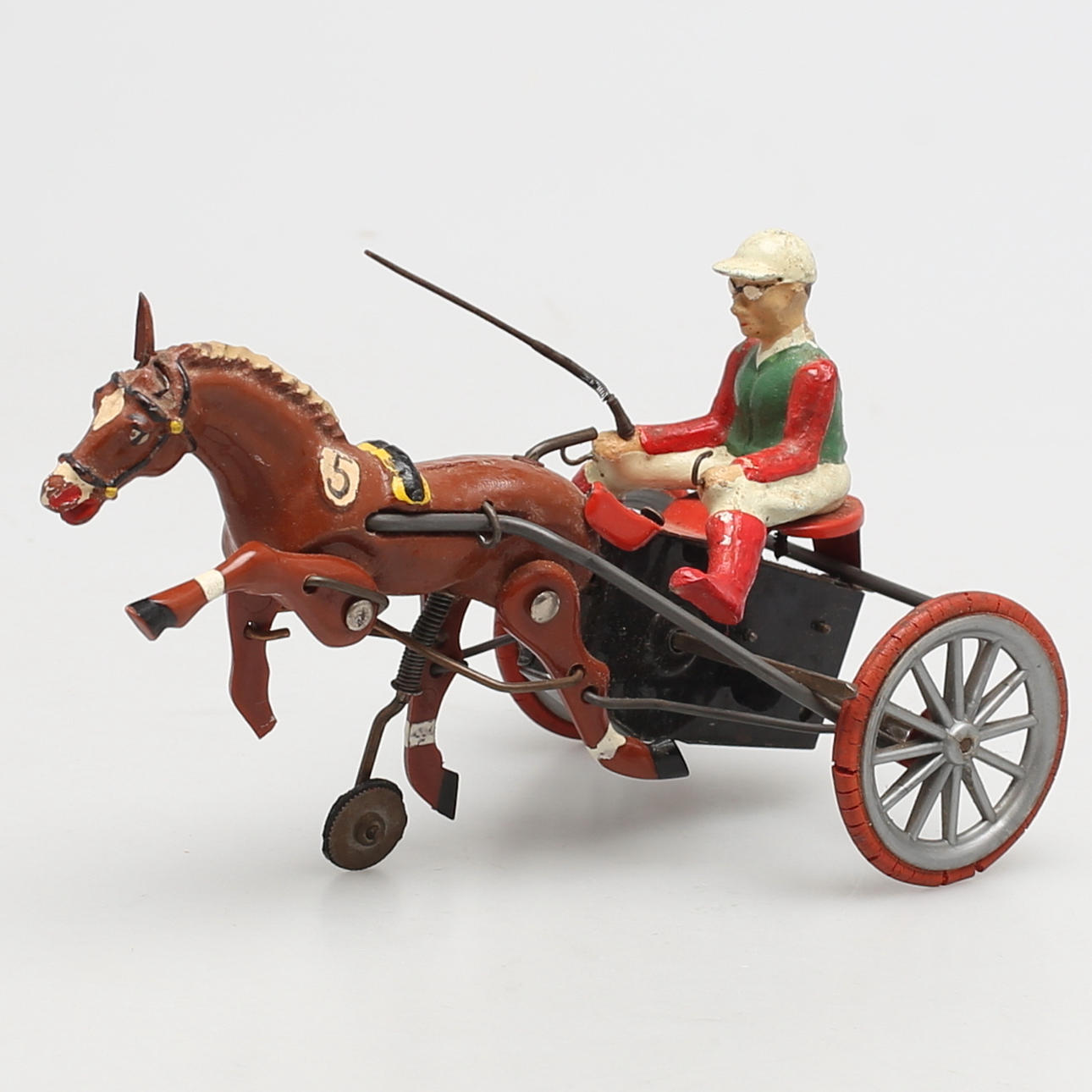 LEKSAK. Plåt/plast. Travekipage "Arabian" Made in Germany. 1900-talets mitt.