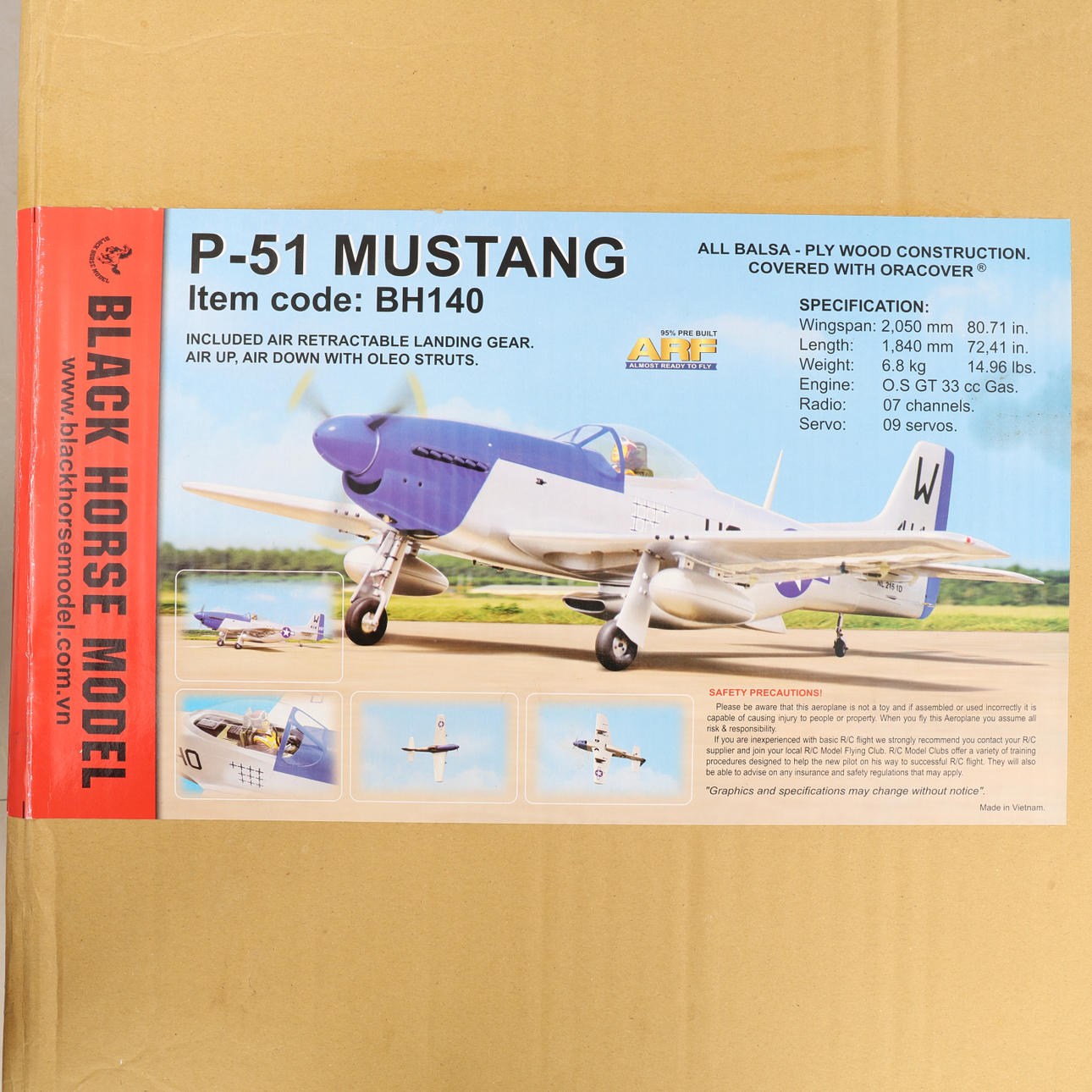 FLYGPLAN, P51 Mustang,Black horse model.