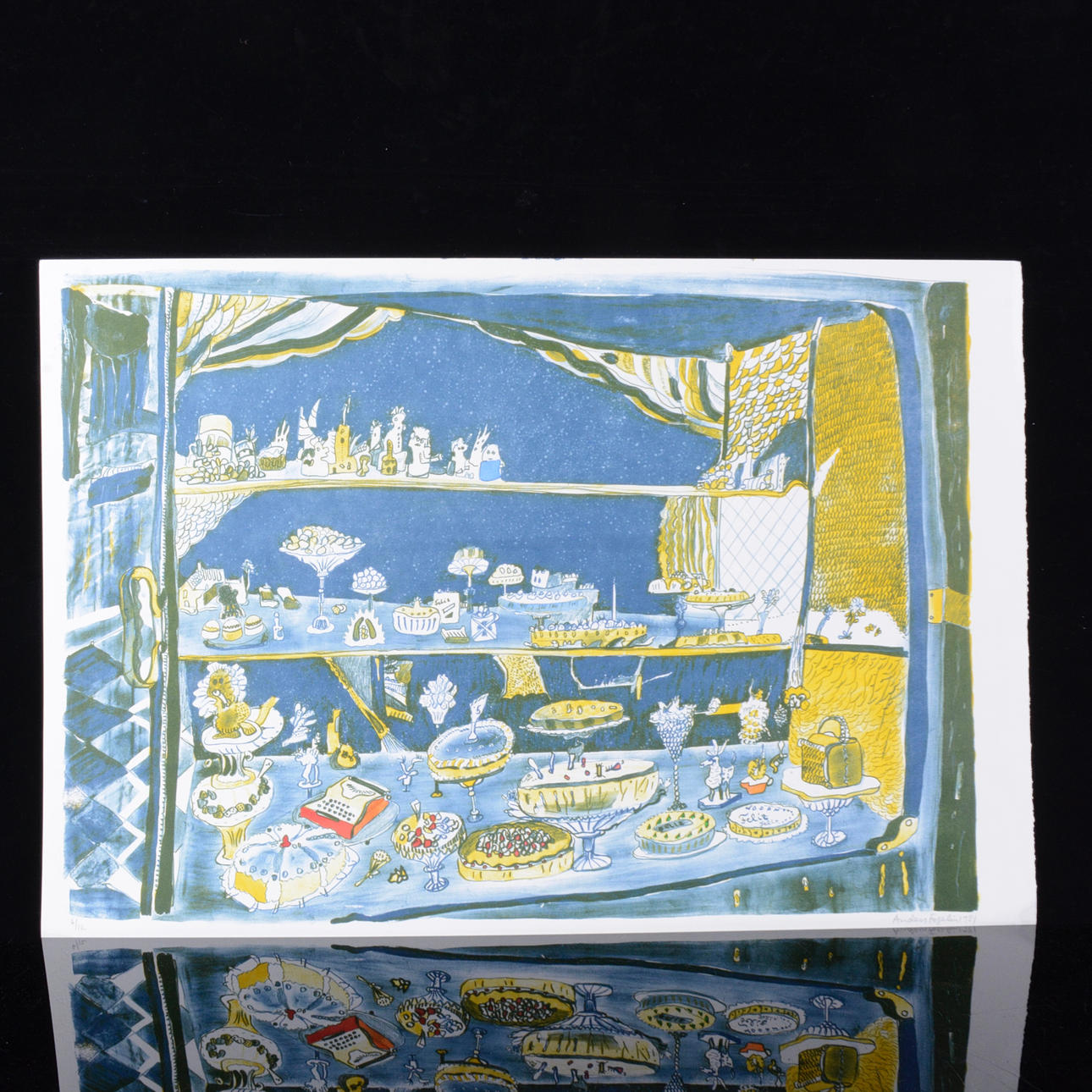 ANDERS FOGELIN. Färglitografi.