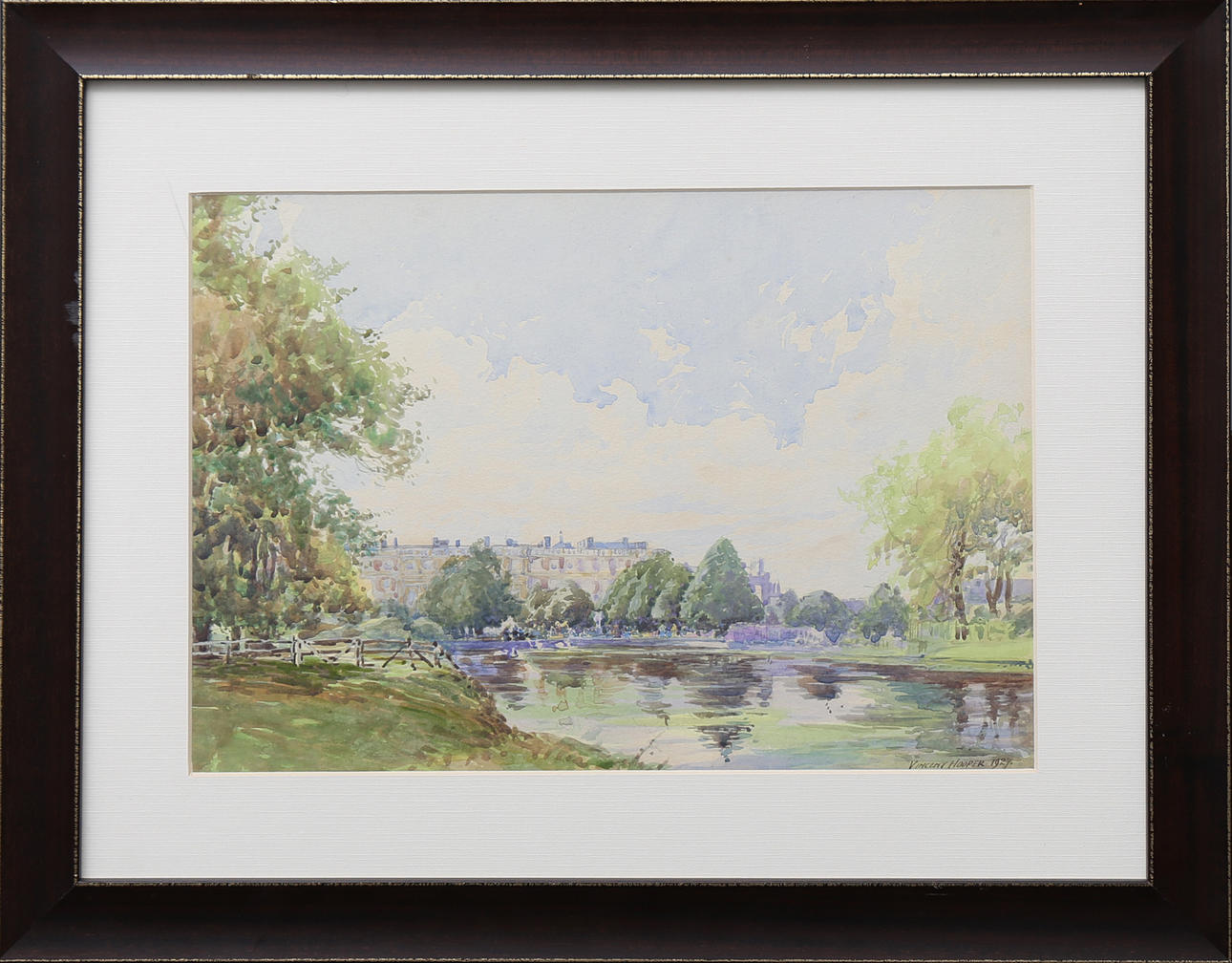 VINCENT HOOPER. Landscape with a lake.