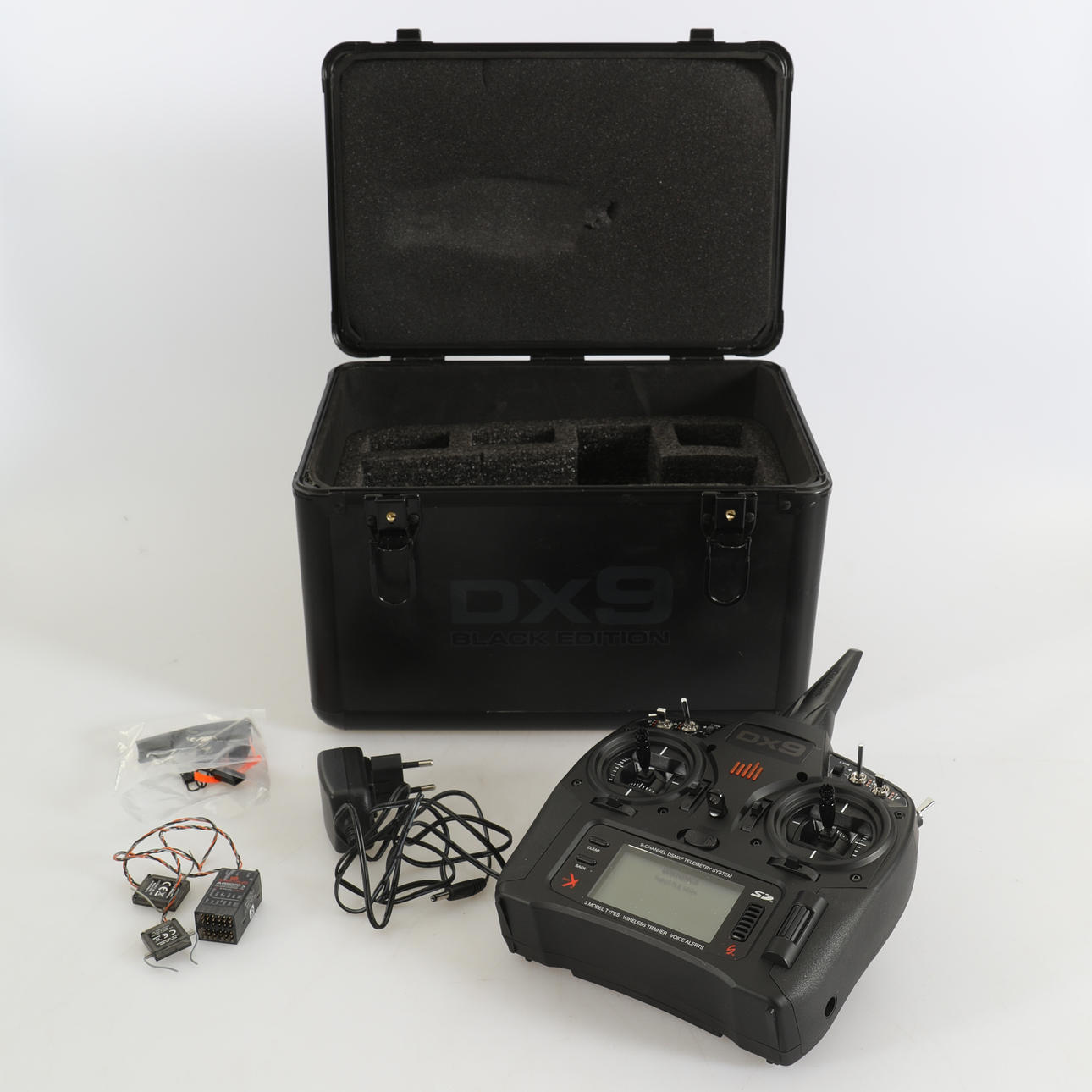 TRANSMITTER, Spektrum DX 9, spm 9900eu, Sort udgave.