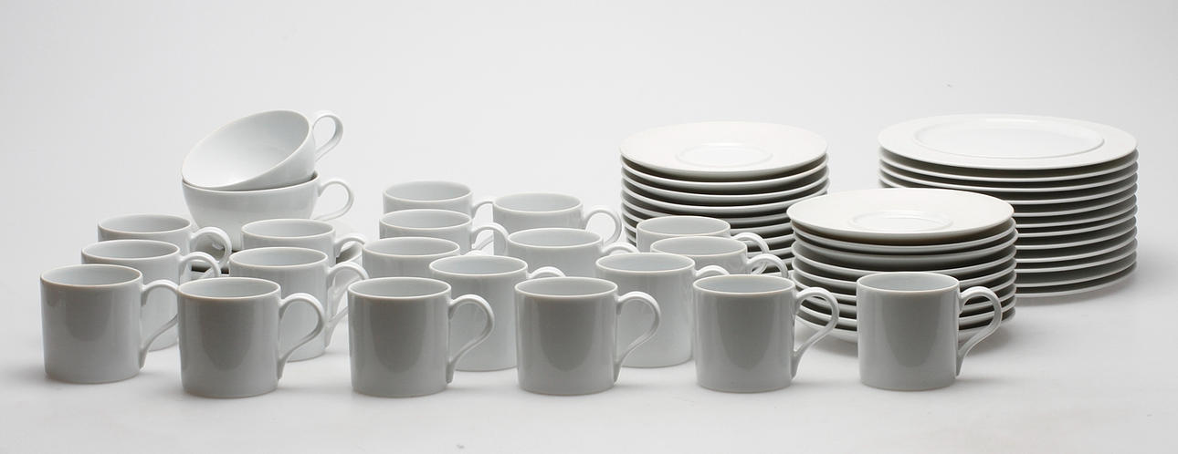 KAFFESERVIS, porslin, "Eva Trio", Ole Palsby, Danmark.