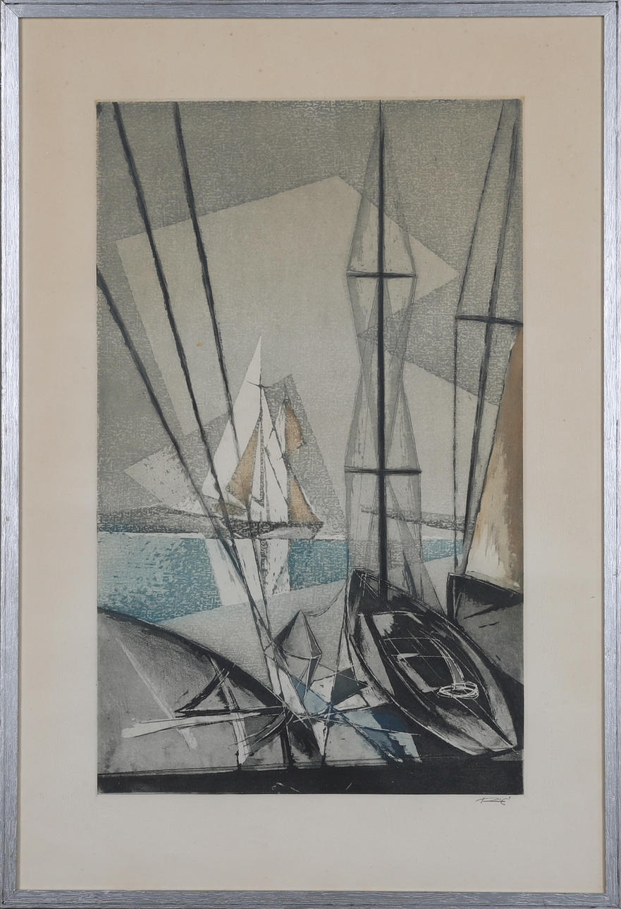 FRITZ NEUMANN. Farbradierung, signiert "Ric".