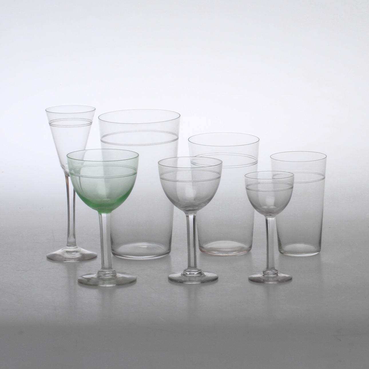 GLASSERVIS, 94 delar, möjligen "Piper", Skruf, 1900-tal.