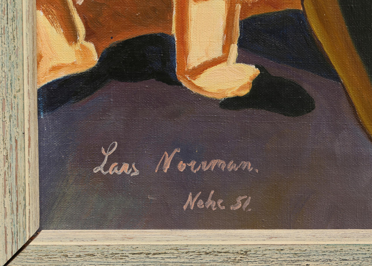 Lars Norrman 『Dorande Inuit』　リトグラフ LARS NORRMAN. Motifs with Inuit. Oil on canvas, signed and dated