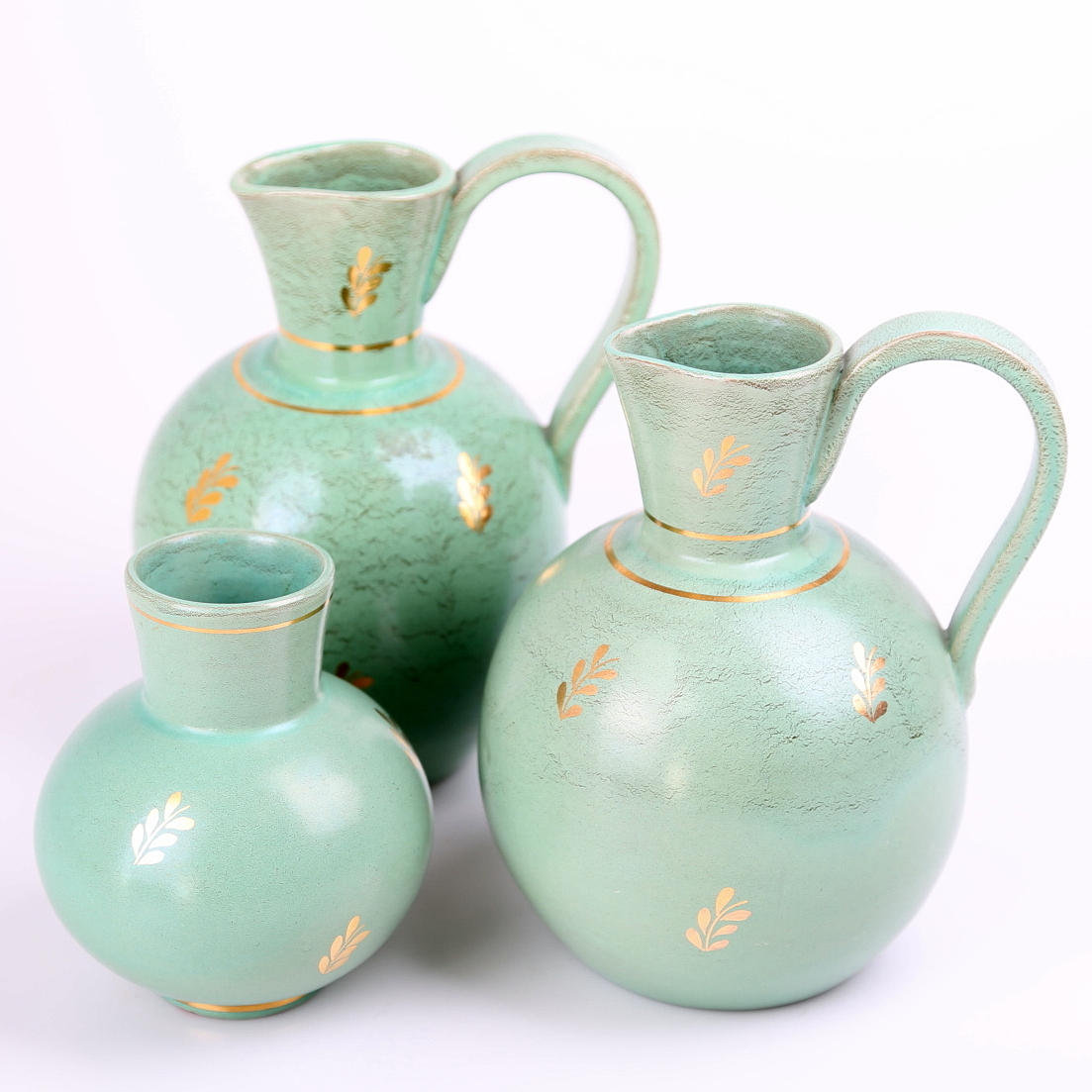 VASER, 3 st, keramik, Nittsjö, signerade JW, Jerk Werkmäster.