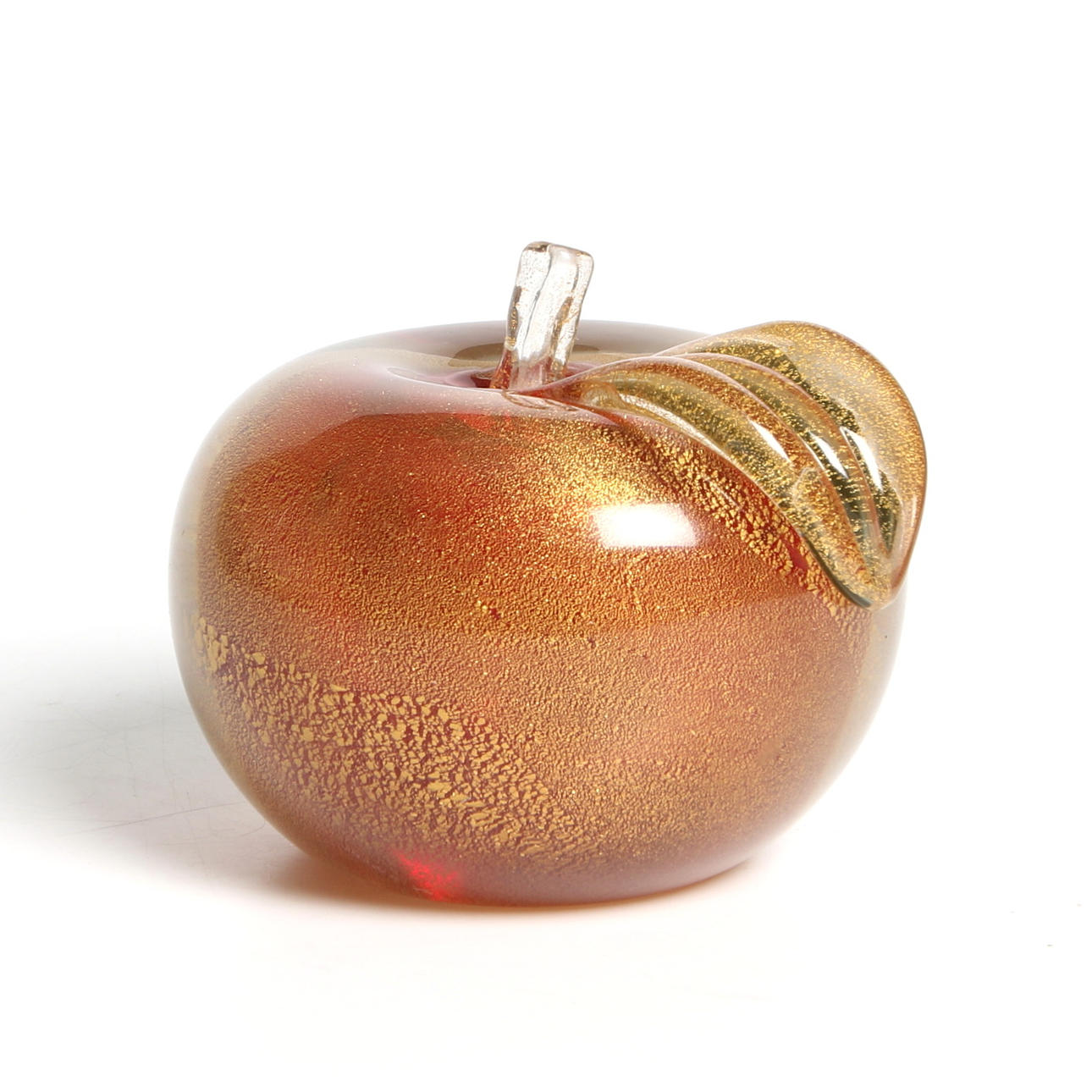 ÄPPLE, glas, troligen Murano, 1900-talets mitt.