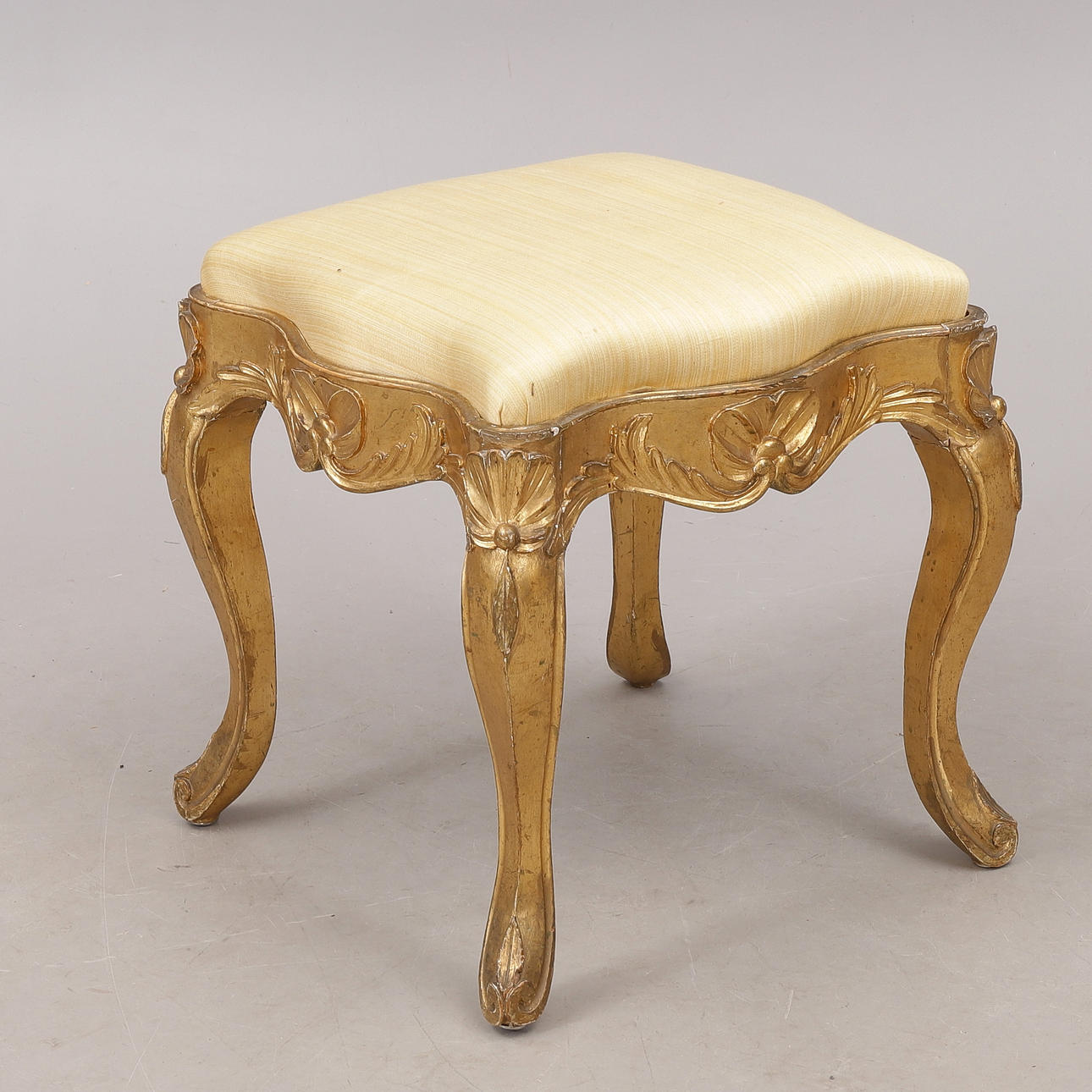 Stool, rococo style, 20th century.