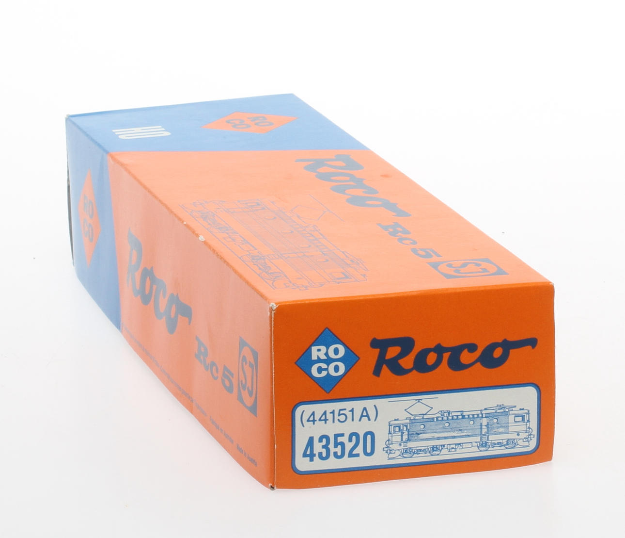 MODELLTÅG ROCO SJ:s Rc 5 1377, silver / vit i originalkartong.