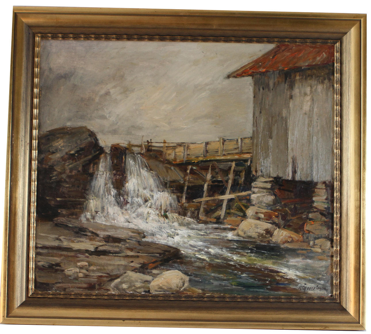 HUGO ÖFVERSTRÖM. Olja på duk. Signerad.