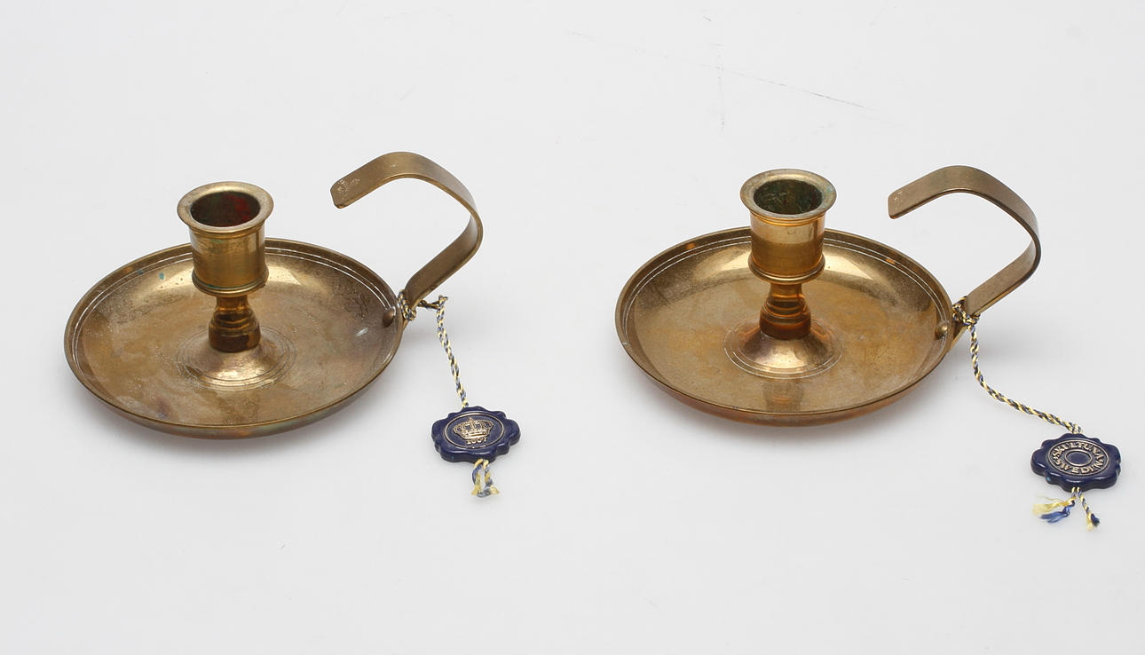 NATTLJUSSTAKAR, ett par, mässing, Skultuna No 41.