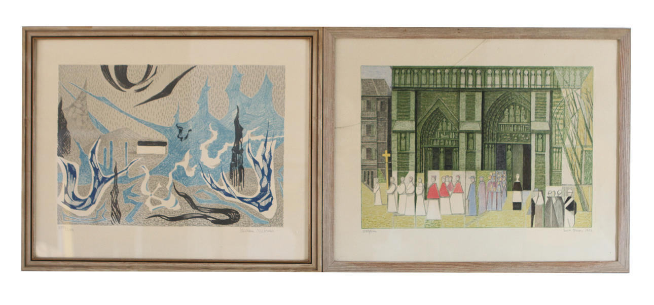 HALMSTADGRUPPEN. 6 signerade originallitografier. Numrerad 255/300.