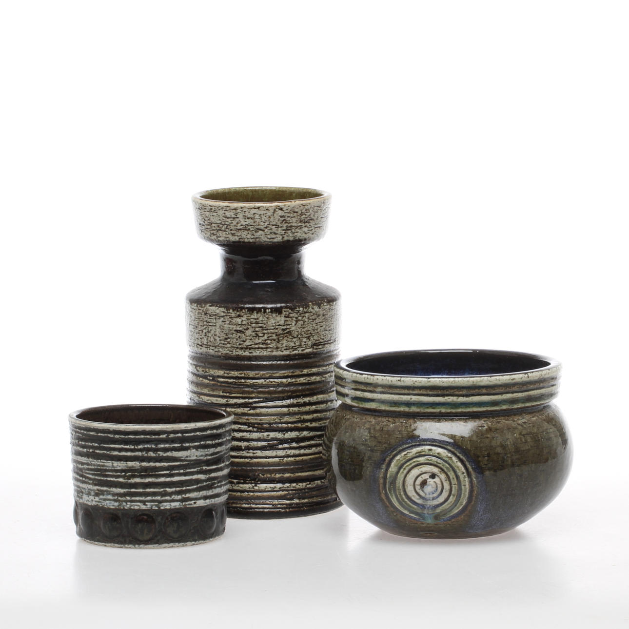 PARTI KERAMIK, 3 delar, Britt-Louise Sundell, Gustavsbergs Studiohanden.