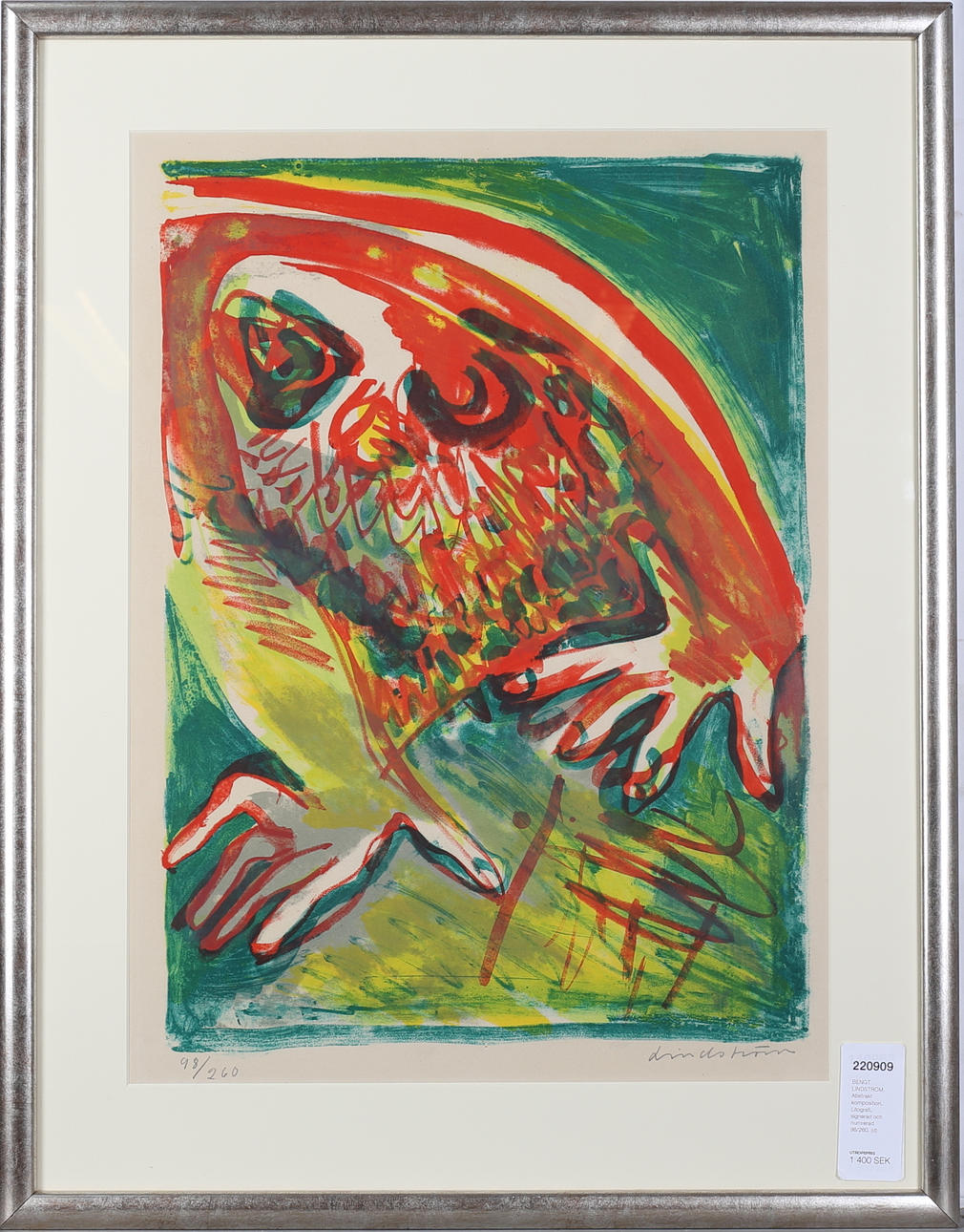 BENGT LINDSTRÖM. Abstrakt komposition. Litografi, signerad och numrerad 98/260.