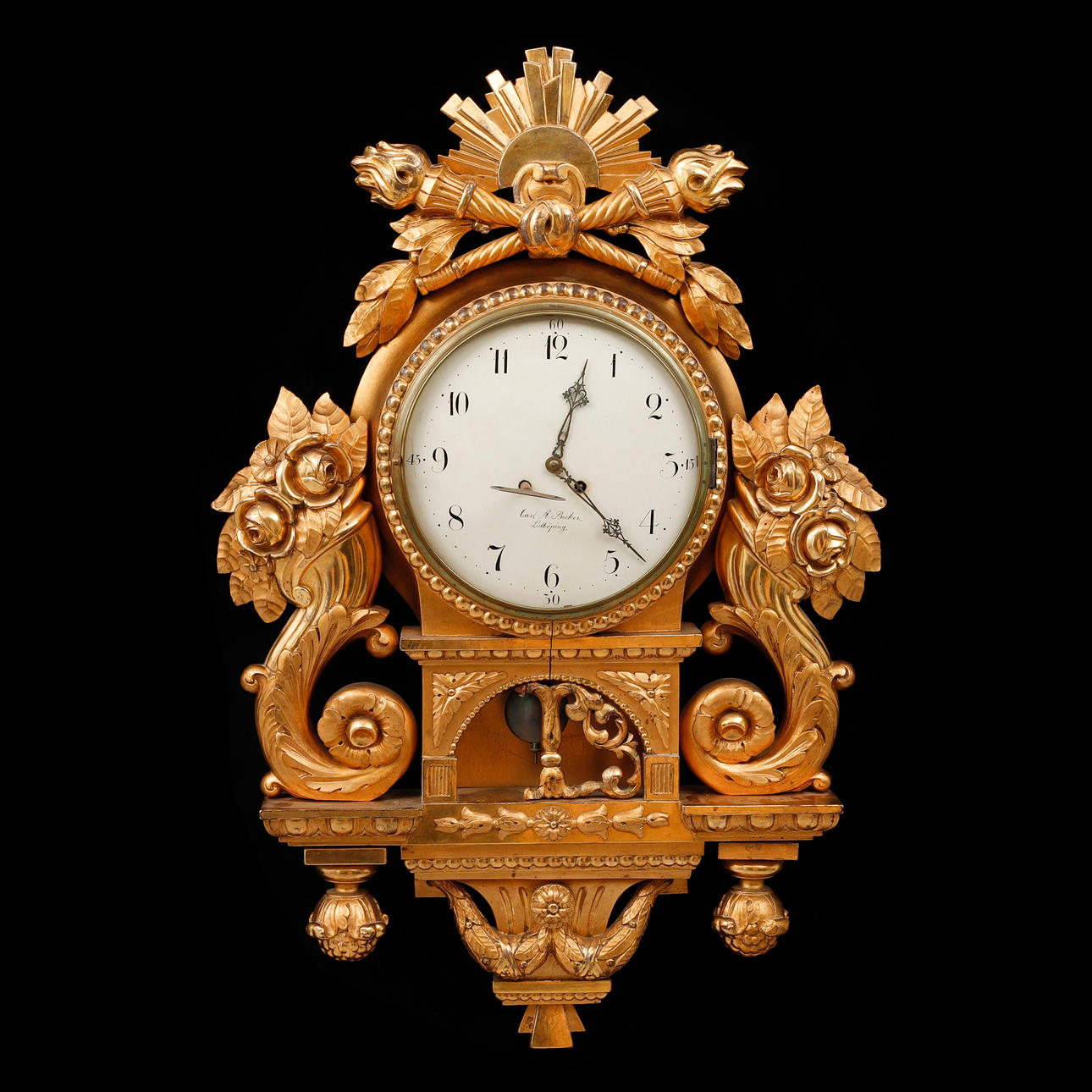 VÄGGPENDYL, Carl A Becker, Lidköping.