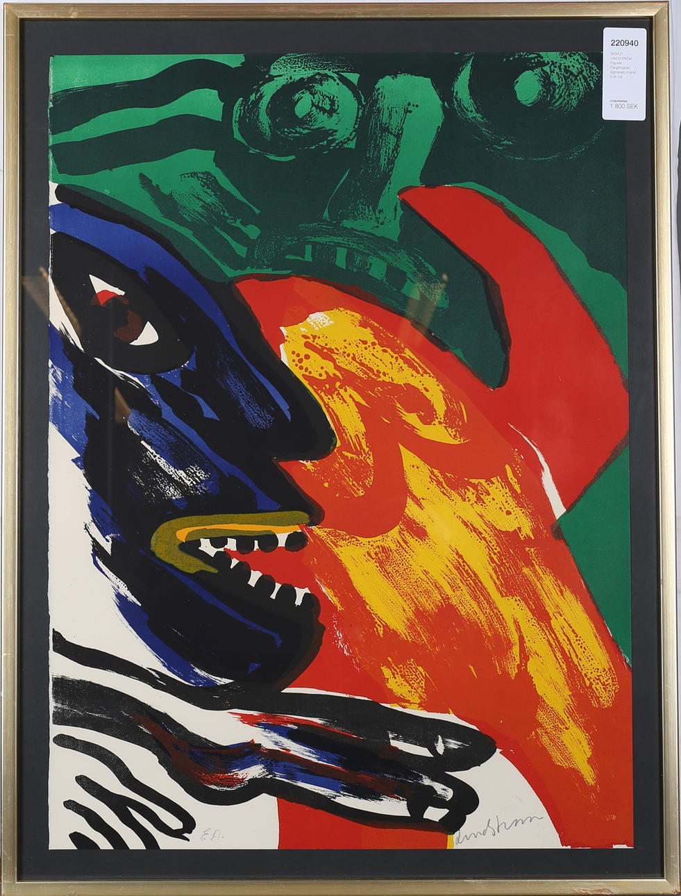 BENGT LINDSTRÖM. Figurer. Färglitografi, signerad, märkt E.A.